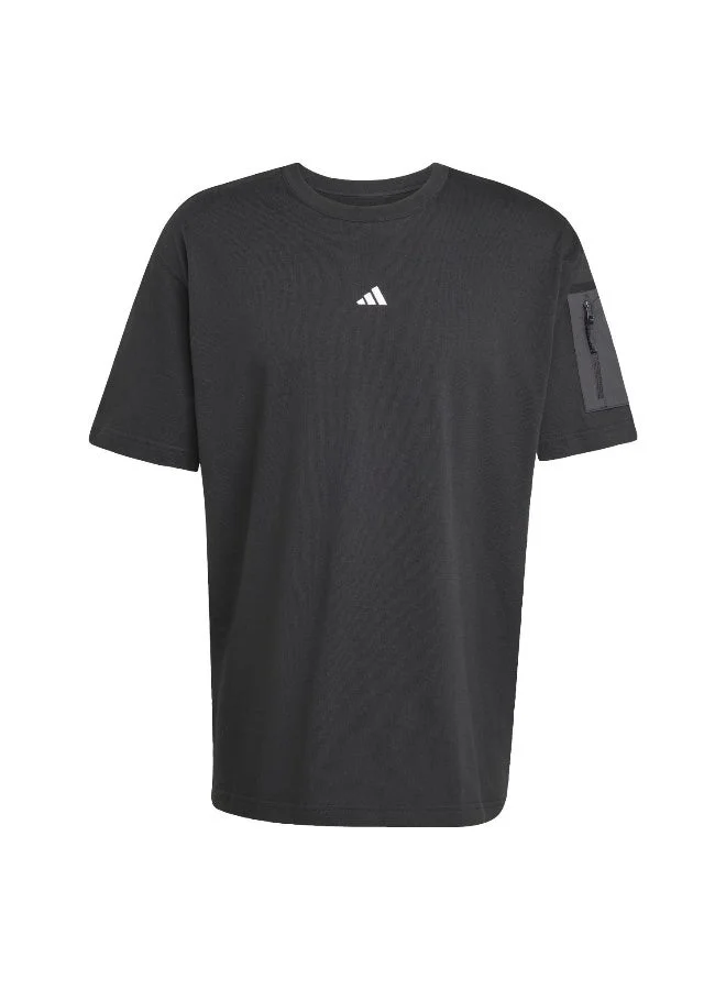 Adidas M Fn Tee Black T-Shirt (Short Sleeve) T-Shirts For Men